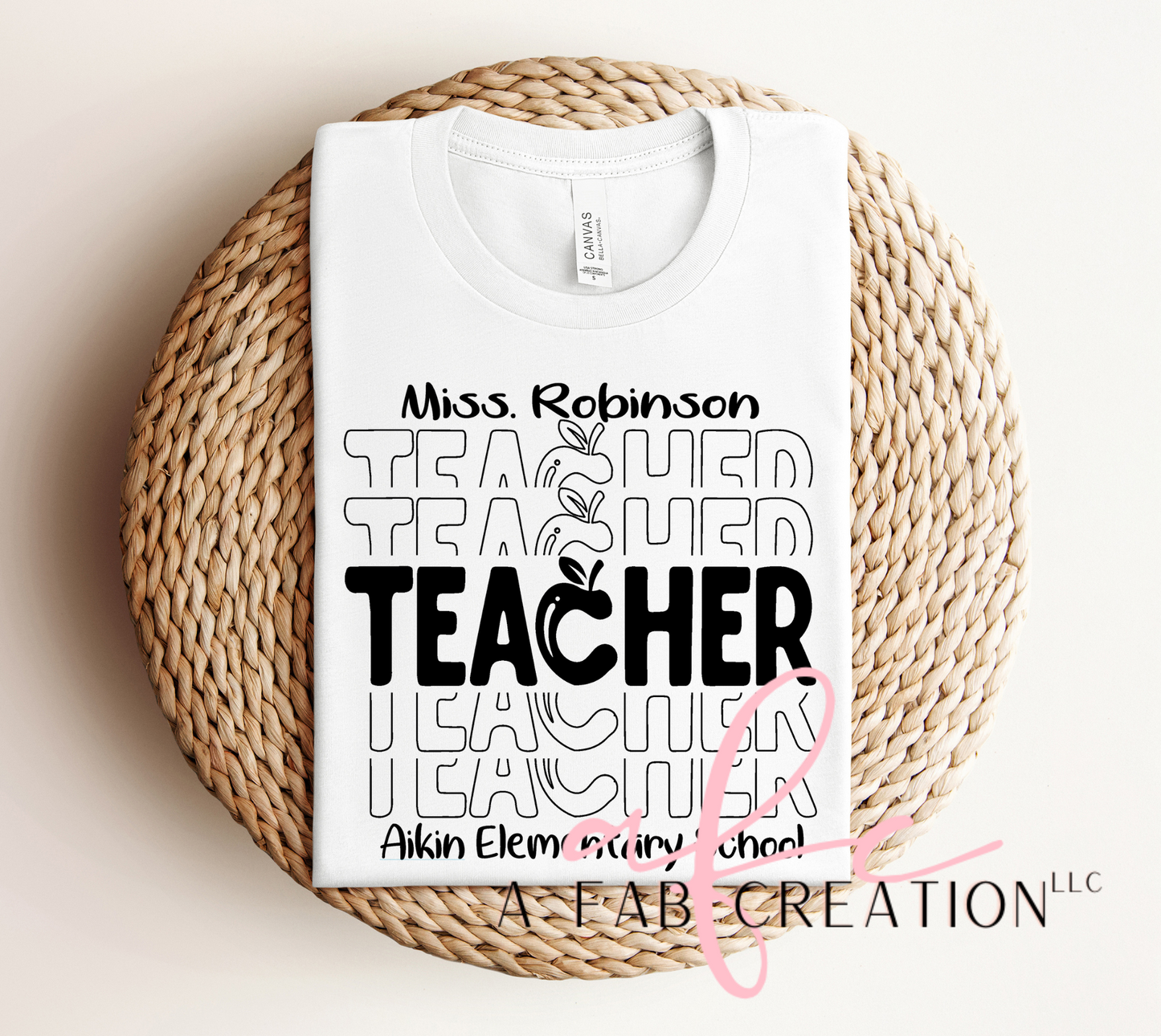 Teacher Stacked Personalized Tee